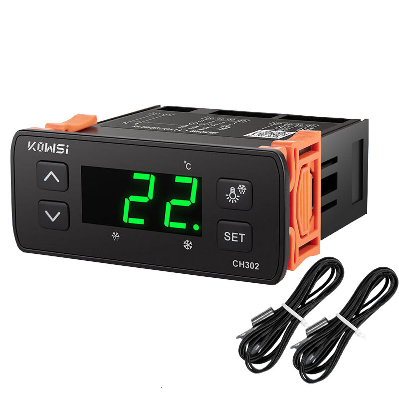 KWS-CH302 AC110-220V LED Digitale Thermostaat voor Incubator Temperatuurregelaar Dubbele Sensor Koeling Ontdooiing Alarm Top Merken Winkel